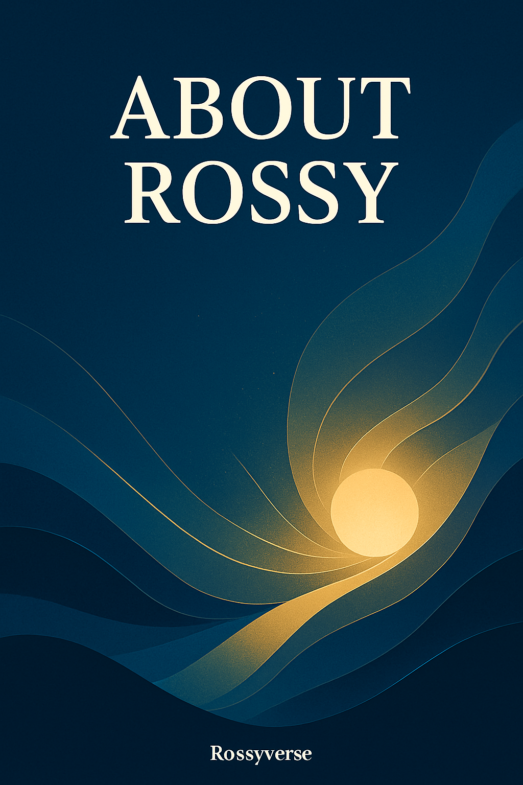 ロッシーを象徴するサックスや写真、自然をイメージした静かなイラスト A calm digital illustration symbolizing Rossy’s world with elements like a saxophone, photography, and nature
