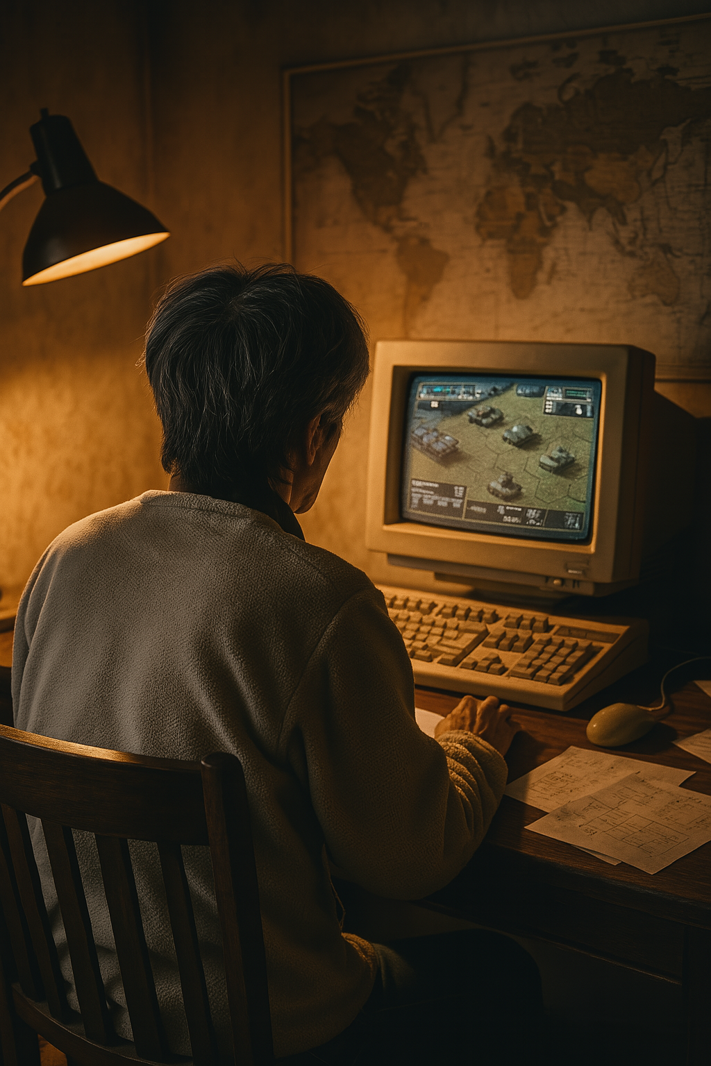 落ち着いた表情で遠くを見つめる中年男性のポートレート A portrait of a middle-aged man gazing calmly into the distance
